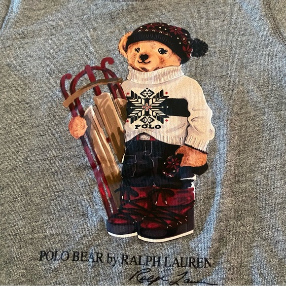 Ralph Lauren Sled Bear Atlantic Terry Sweatshirt Girls - Picture 3 of 6
